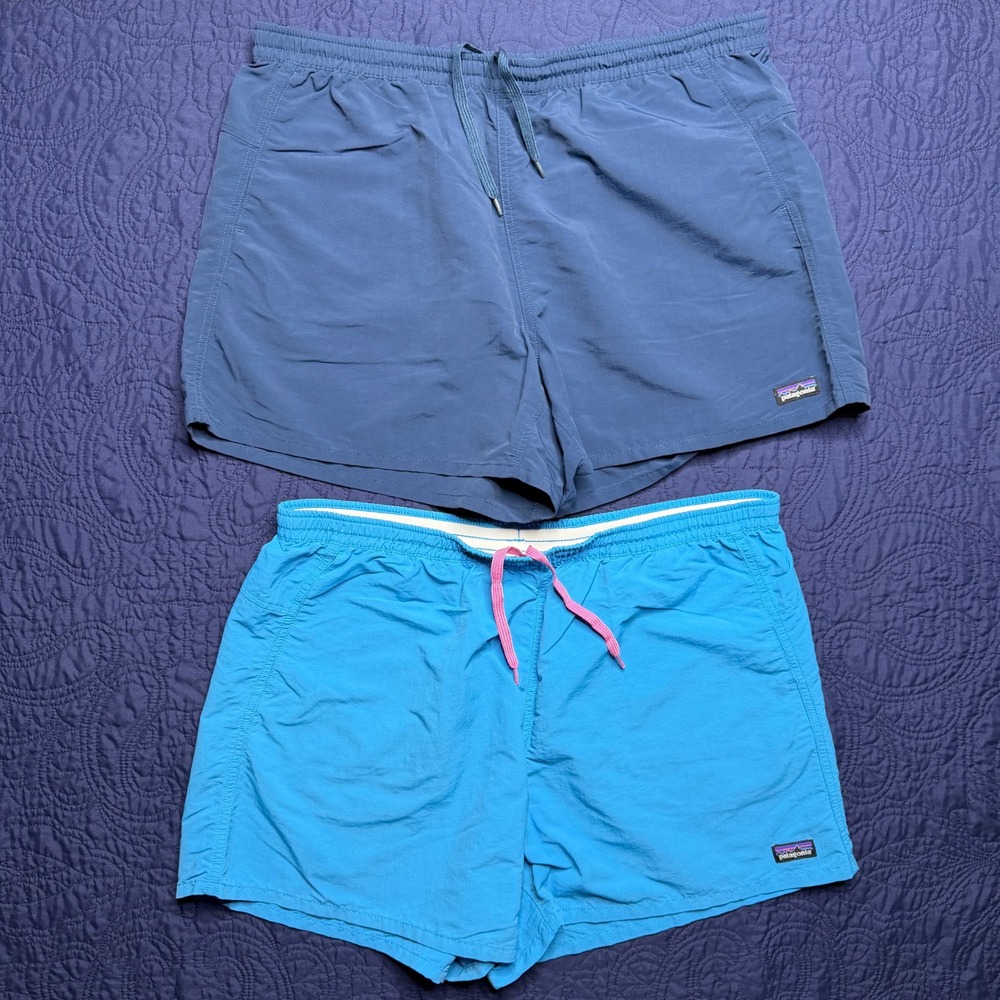 Patagonia Baggies Shorts Bundle Womens XL Blue Navy 5 Inch Inseam 57058 2 Pairs